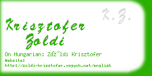 krisztofer zoldi business card